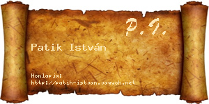 Patik István névjegykártya