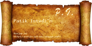 Patik István névjegykártya