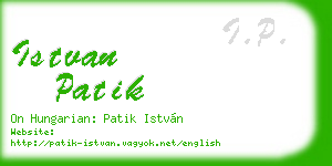 istvan patik business card